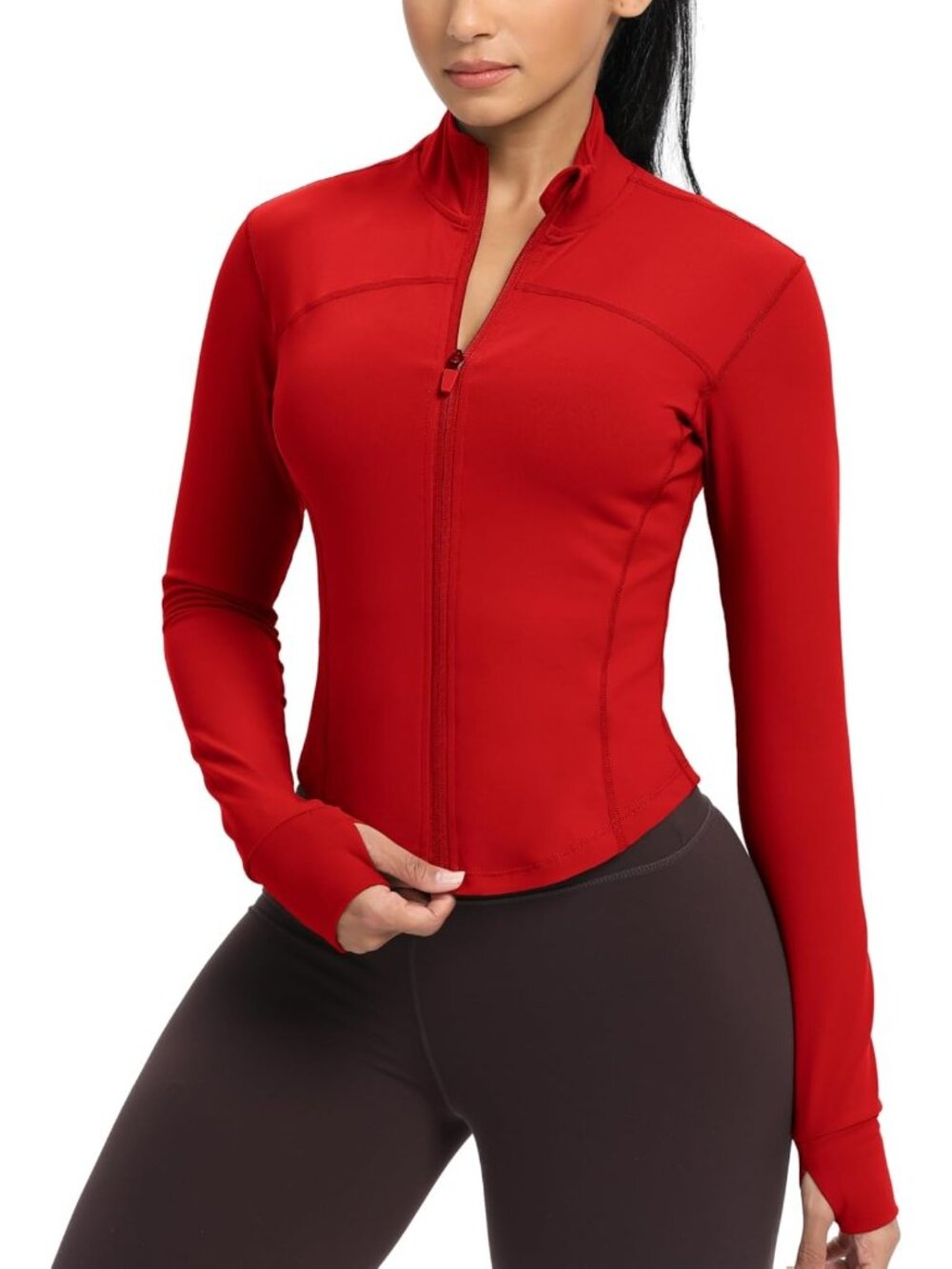 Lightweight Zip-Up Workout Jacket for Women | Slim Fit Athletic Running Jacket